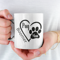 Pug Mom Paw Print Mug