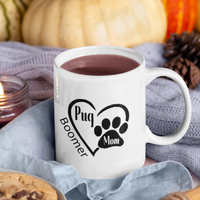 Pug Mom Paw Print Mug