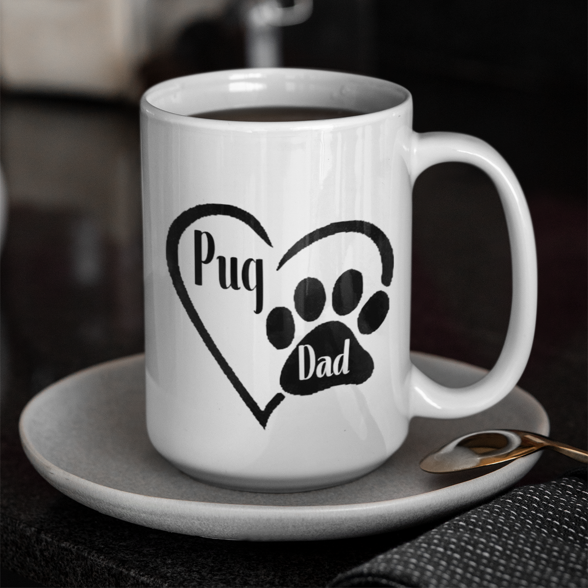 Pug Dad Paw Print Mug