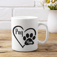 Pug Mom Paw Print Mug