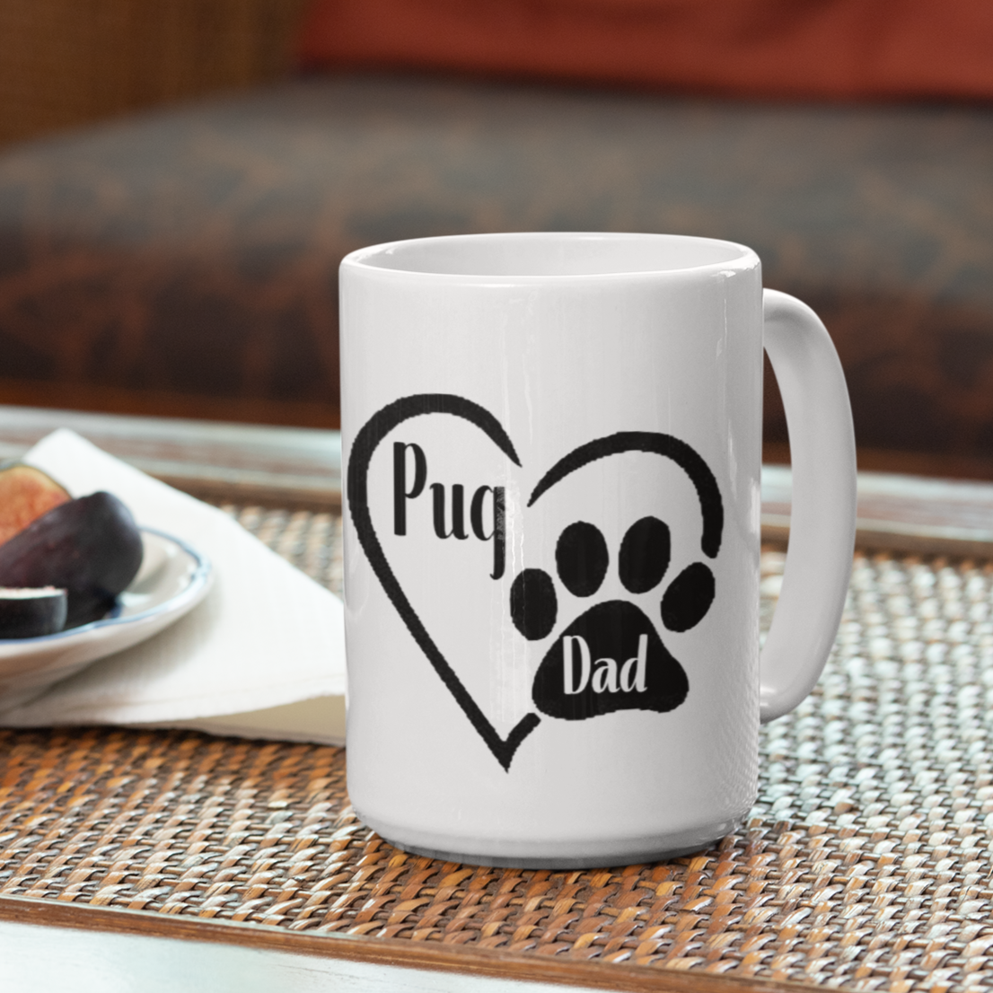 Pug Dad Paw Print Mug