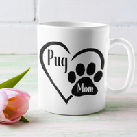 Pug Mom Paw Print Mug