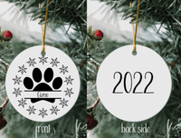 Paw Print Christmas Ornament