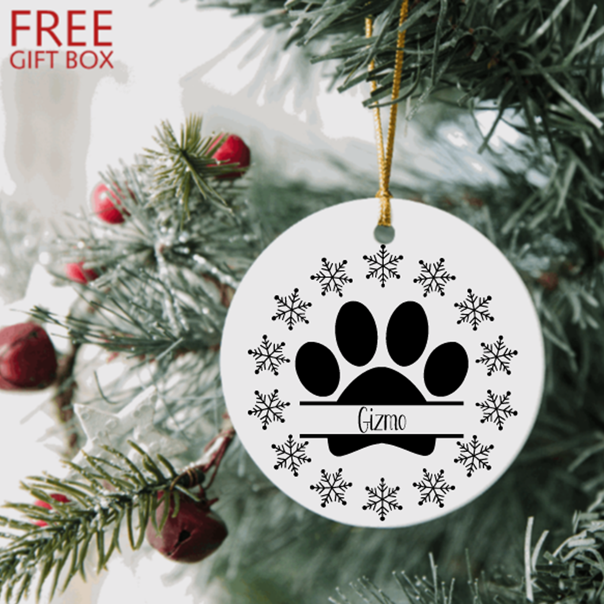 Paw Print Christmas Ornament