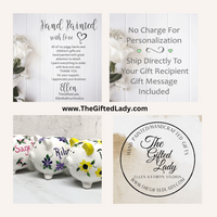 Personalized Pink & Yellow Floral Piggy Bank