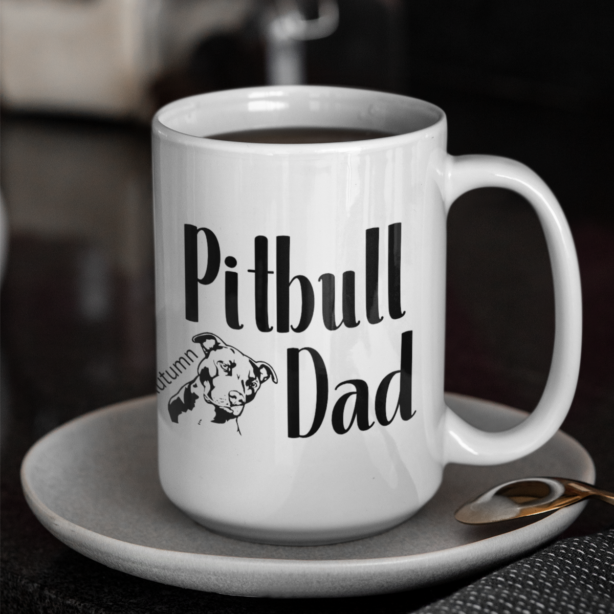 Pitbull Dad Personalized Mug