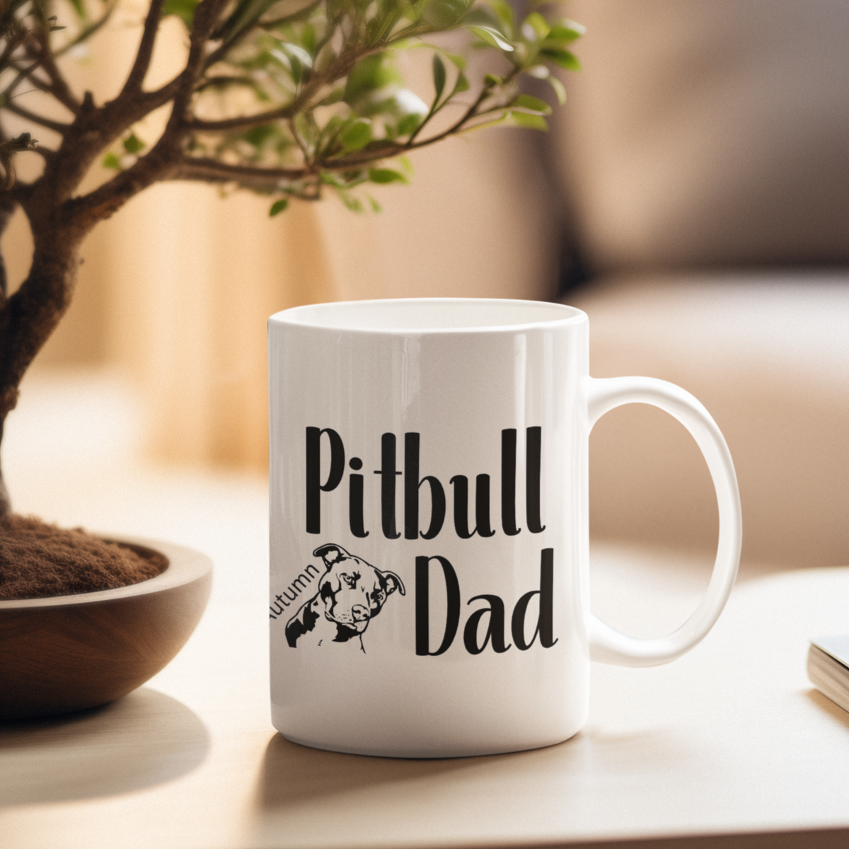 Pitbull Dad Personalized Mug