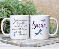 Purple Dragonfly Personalized Mug