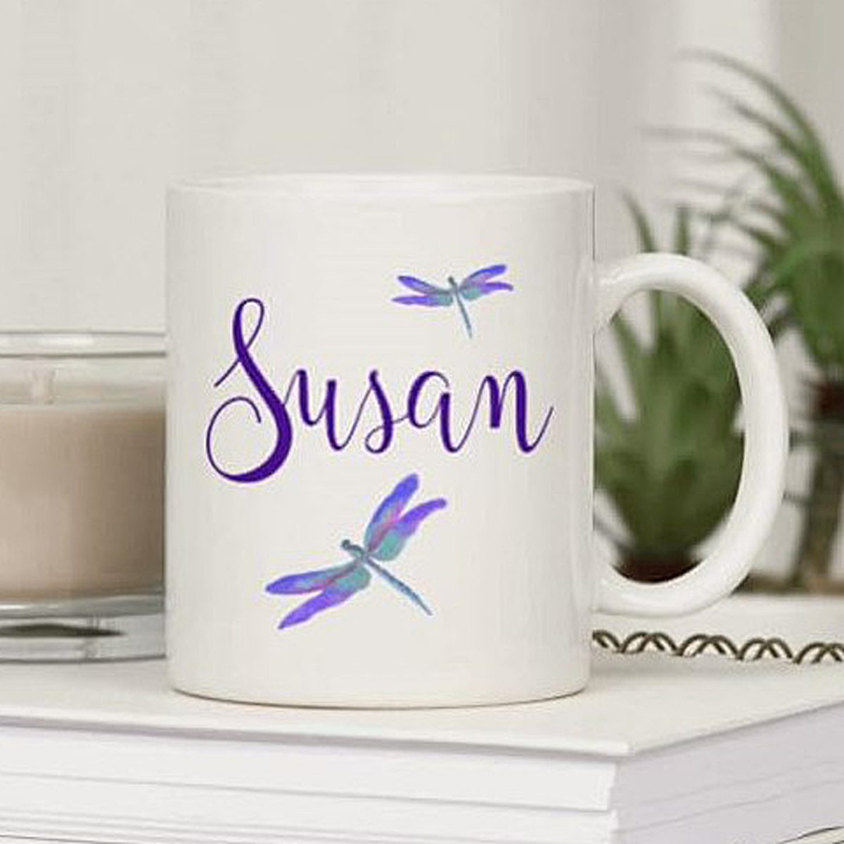 Purple Dragonfly Personalized Mug