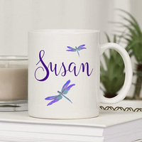 Purple Dragonfly Personalized Mug