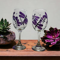 Purple Dragonfly Wine Glasses (Set of 2)