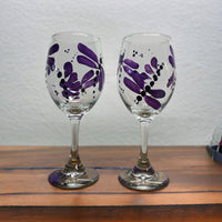 Purple Dragonfly Wine Glasses (Set of 2)