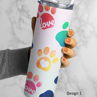 Rainbow Paw Print Tumbler