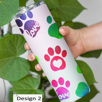 Rainbow Paw Print Tumbler