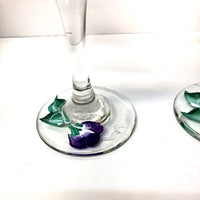 Purple Violets Wine Glass (Single Glass)