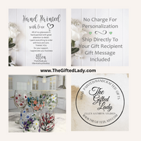 Purple and White Daisy Stemless Wine Glass (Single Glass)