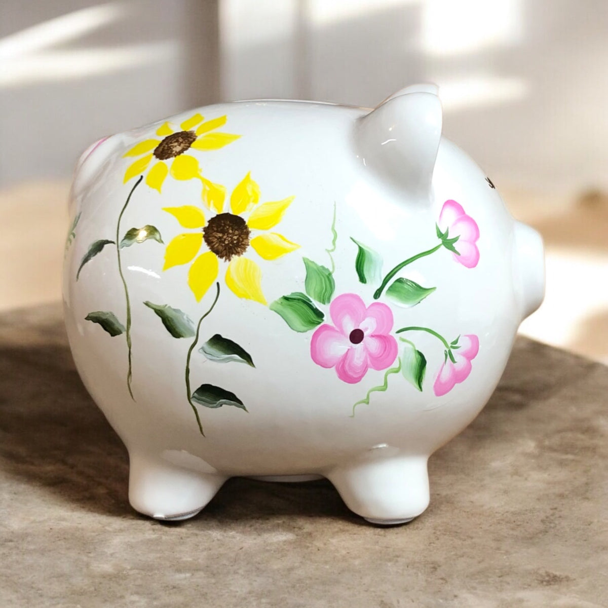 Personalized Wildflowers Piggy Bank