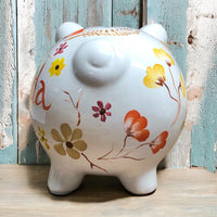 Coral Wildflowers Piggy Bank