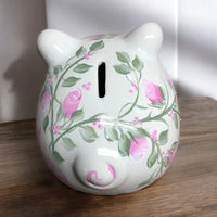 Pink Rosebuds Piggy Bank