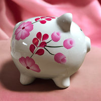 Pink Floral Piggy Bank