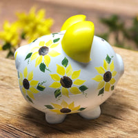 Hand Painted Sunflower Piggy Bank