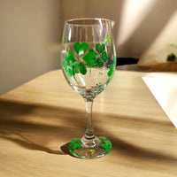 Irish Shamrock Wine Glass- Stemmed