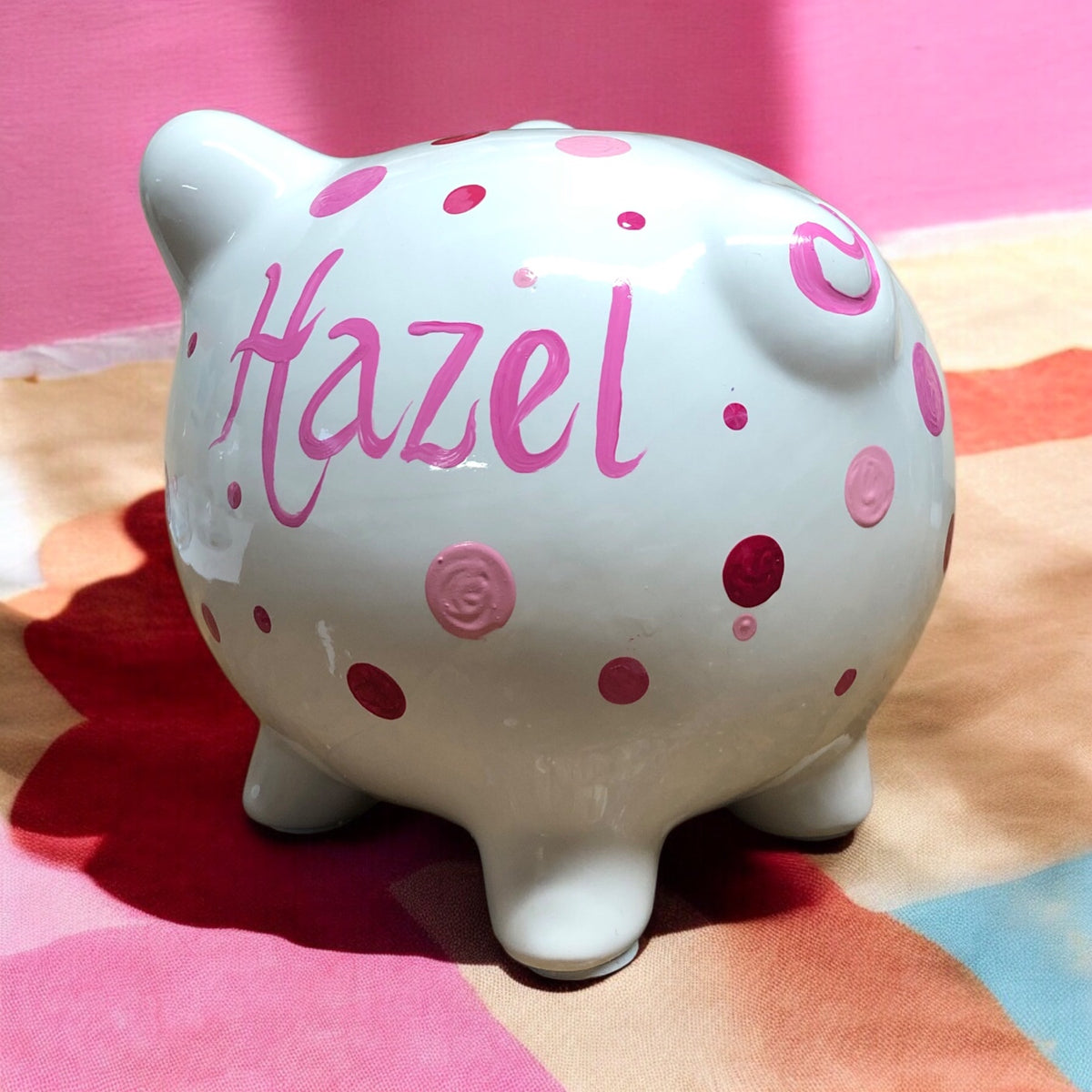 Pink Multi-Dot Piggy Bank