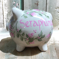 Pink Rosebuds Piggy Bank