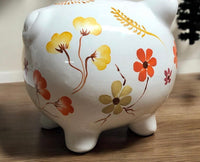 Coral Wildflowers Piggy Bank