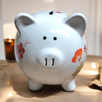 Coral Wildflowers Piggy Bank