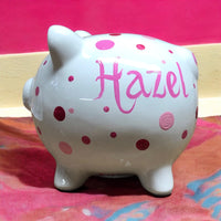 Pink Multi-Dot Piggy Bank