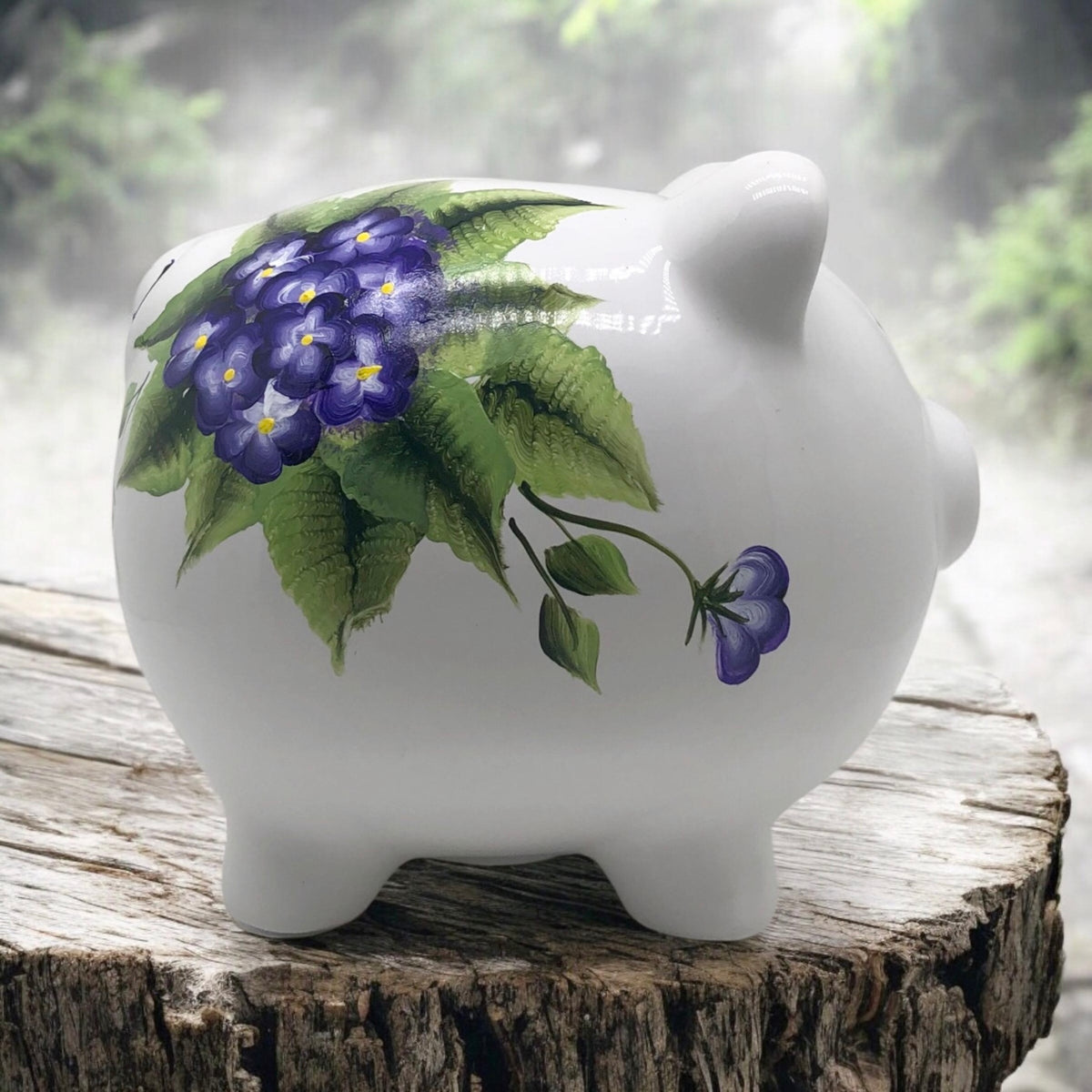Violet Bouquet Piggy Bank