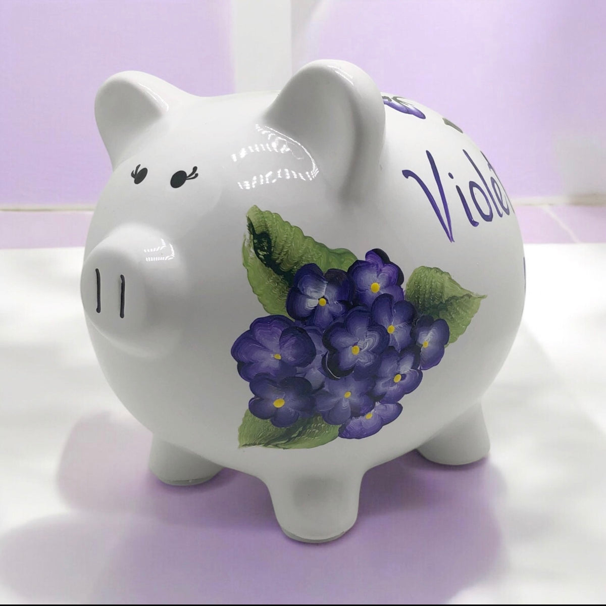 Violet Bouquet Piggy Bank