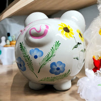 Personalized Floral Piggy Bank