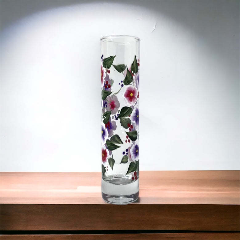 Hand Painted Floral Bud Vase