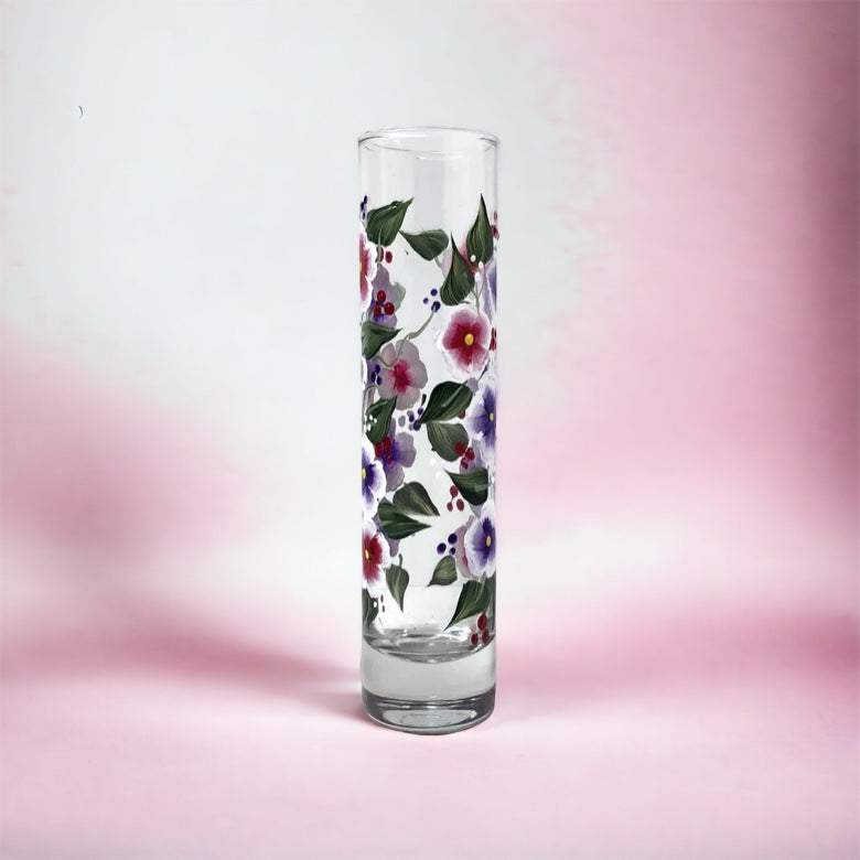 Hand Painted Floral Bud Vase