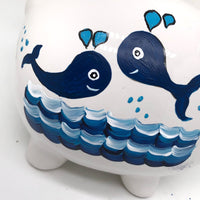 Personalized Painted Whale Piggy Bank