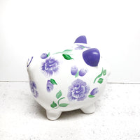 Personalized Purple Rose Piggy Bank