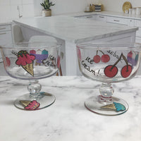 Hand Painted Ice Cream Dishes (Set of 4)