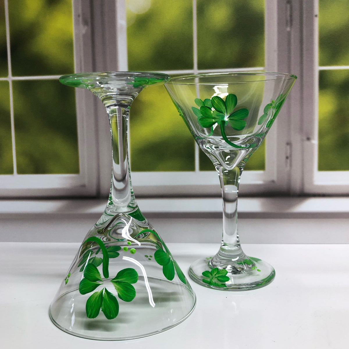 Irish Shamrock Martini Glasses