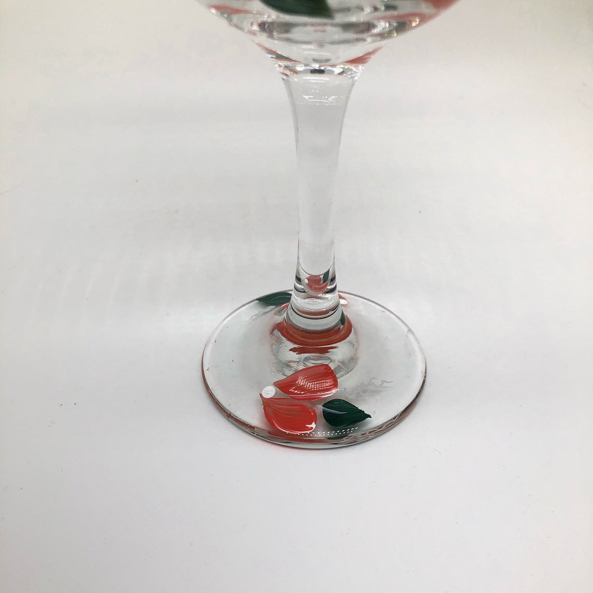 Hand Painted Wine Glasses - Coral Daisies (Set of 2)