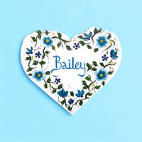 Custom Name Sign for Girls-Blue Flowers