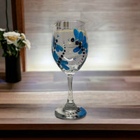 Painted Blue Dragonfly Wine Glass (Single Glass)