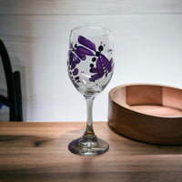 Purple Dragonfly Wine Glass (Single Glass)