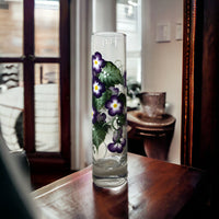 Hand Painted Violets Bud Vase