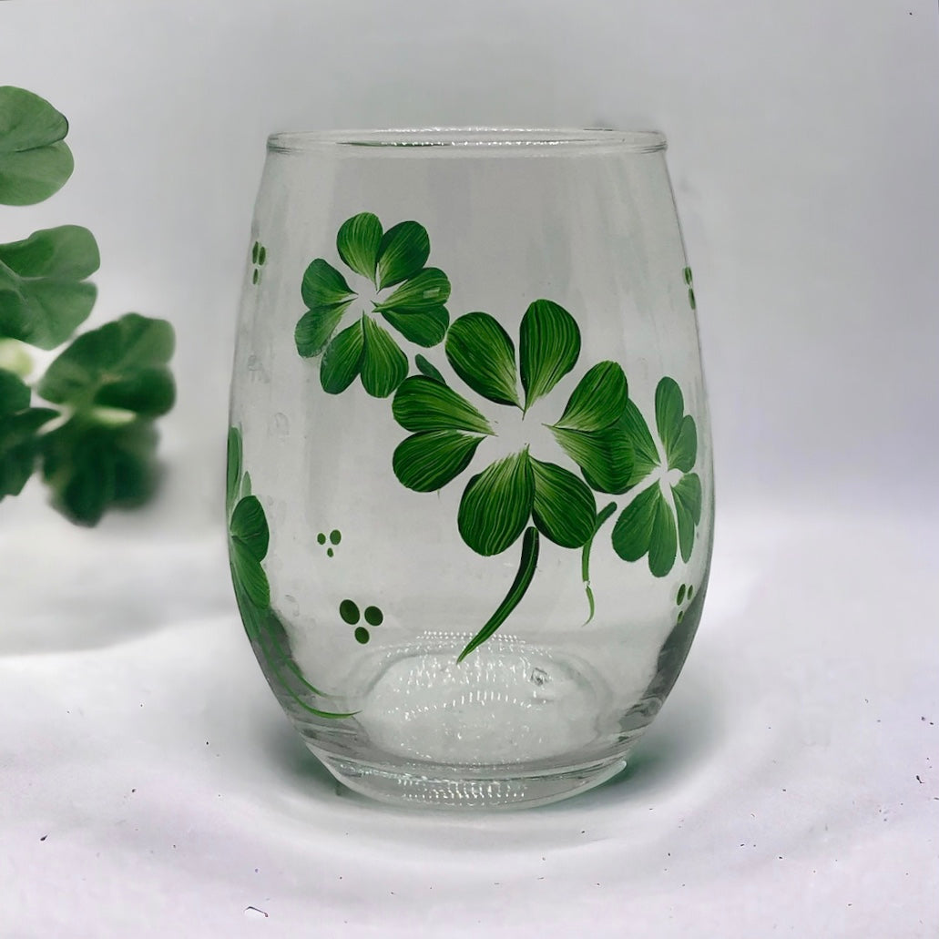 Irish Shamrock Wine Glasses