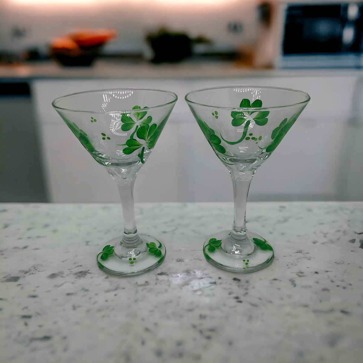 Irish Shamrock Martini Glasses