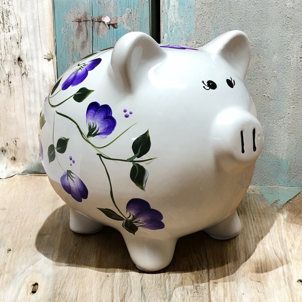 Personalized Violet Piggy Bank