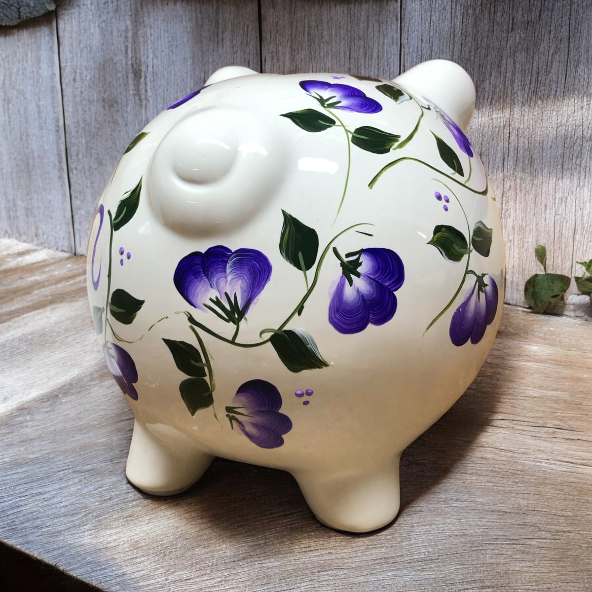 Personalized Violet Piggy Bank