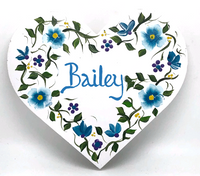 Custom Name Sign for Girls-Blue Flowers